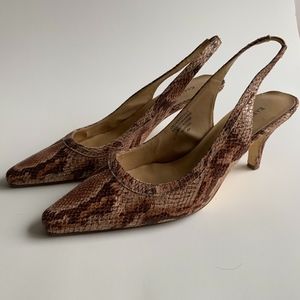 Karen Scott Tan Snakeskin Leather Slingback Size 9